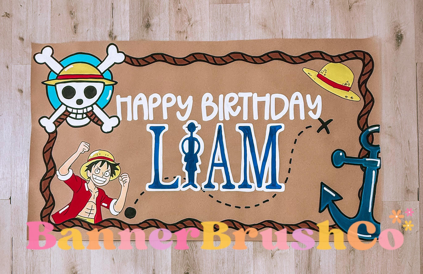 One Piece birthday Banner Template | Editable Canva Banner