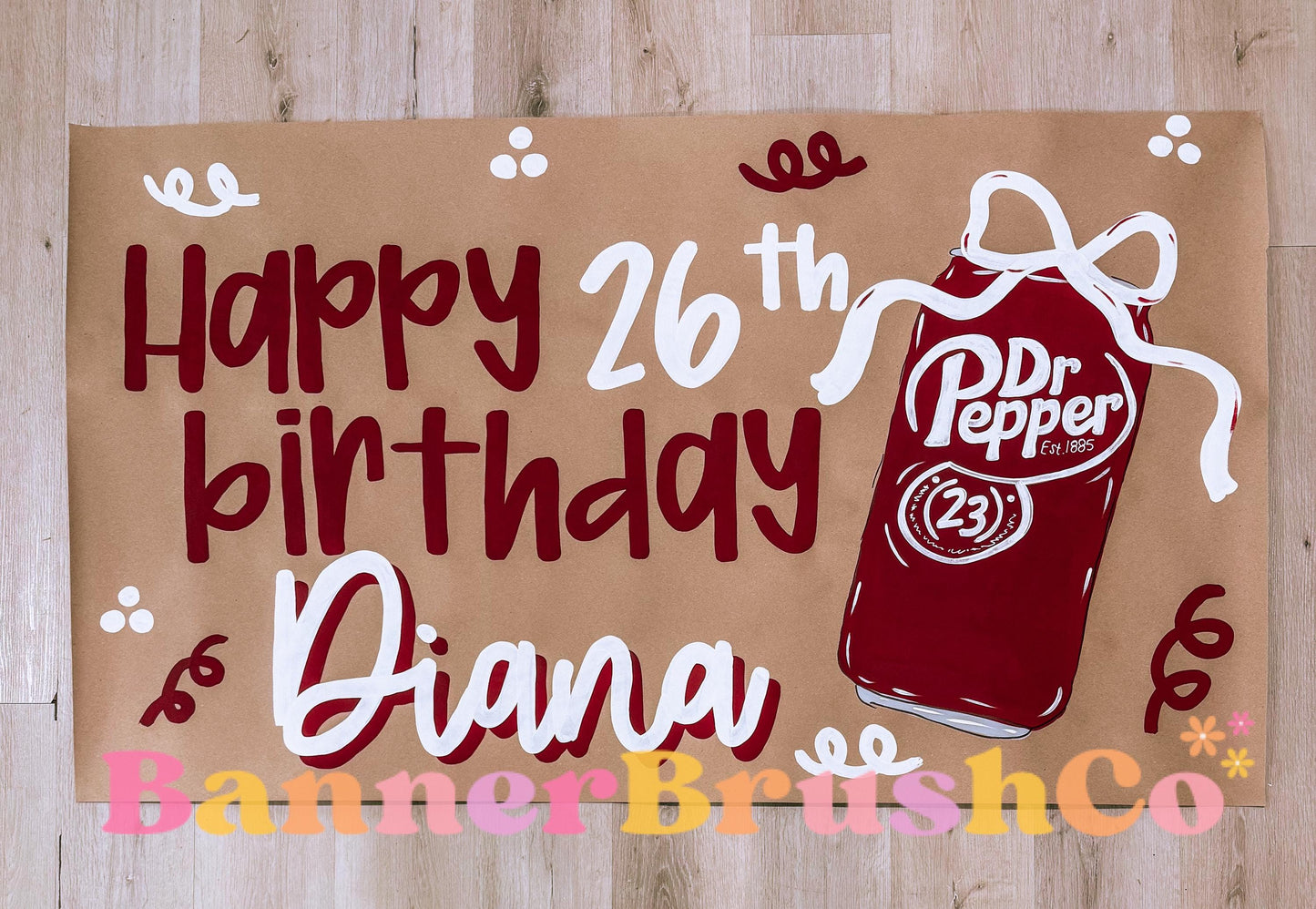 Dr. Pepper birthday Banner Template | Editable Canva Banner | 35x60 DIY Painted Sign | Birthday Theme | Digital Download