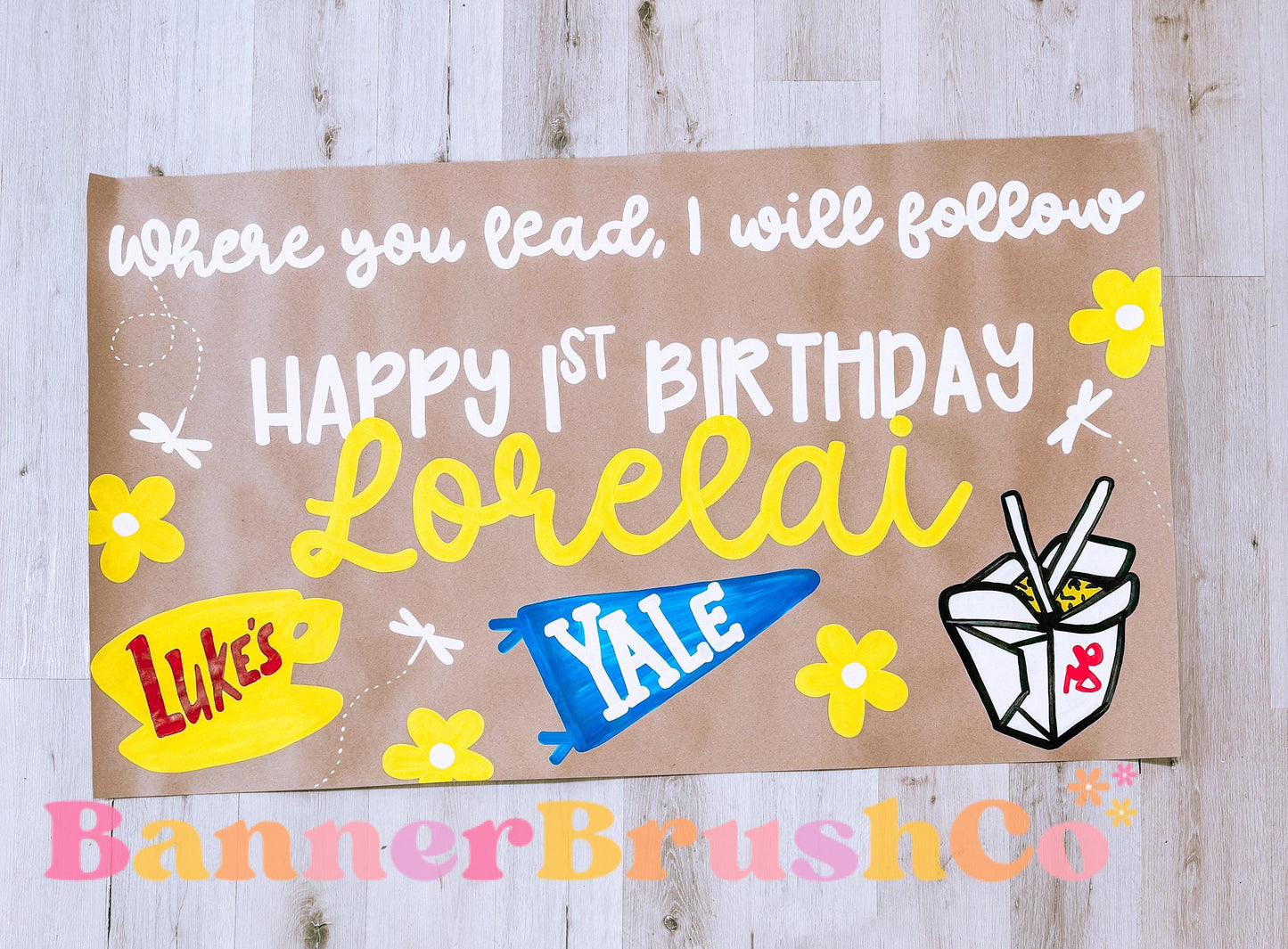 Gilmore Girls birthday Banner Template | Editable Canva Banner | 35x60 DIY Painted Sign | Luke’s Cafe | Digital Download