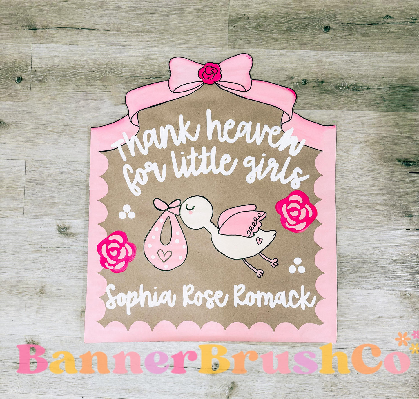 Special Delivery Hospital Banner Template | Editable Canva Banner | 35x630 DIY Painted Sign | Stork Theme Baby girl | Digital Download