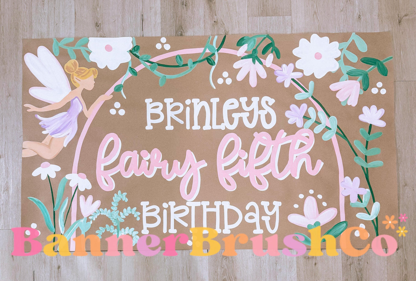 Fairy First birthday Banner Template | Editable Canva Banner | 35x60 DIY Painted Sign | fairy Birthday Theme | Digital Download