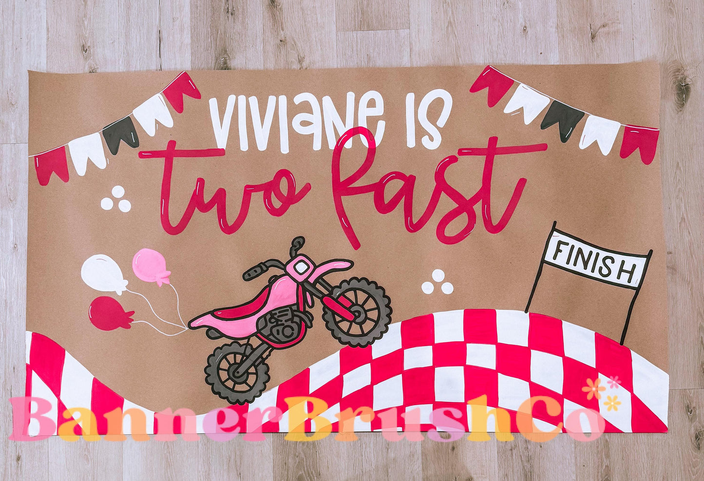 Two Fast birthday Banner Template | Editable Canva Banner | 35x60 DIY Painted Sign | dirt bike Theme barbecue | Digital Download