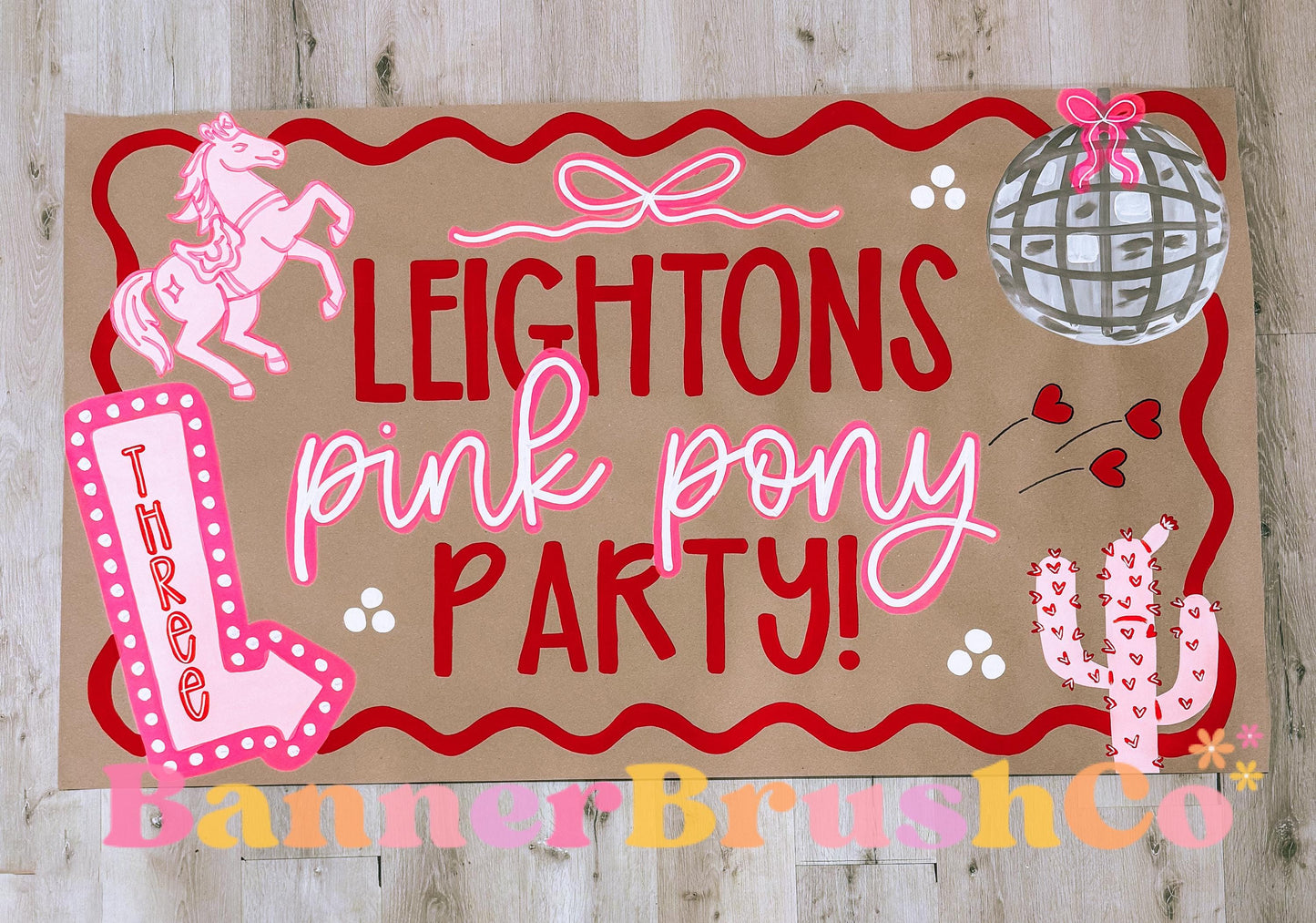 Pink Pony Party birthday Banner Template | Editable Canva Banner | 35x60 DIY Painted Sign | chapel Roan Birthday Theme | Digital Download