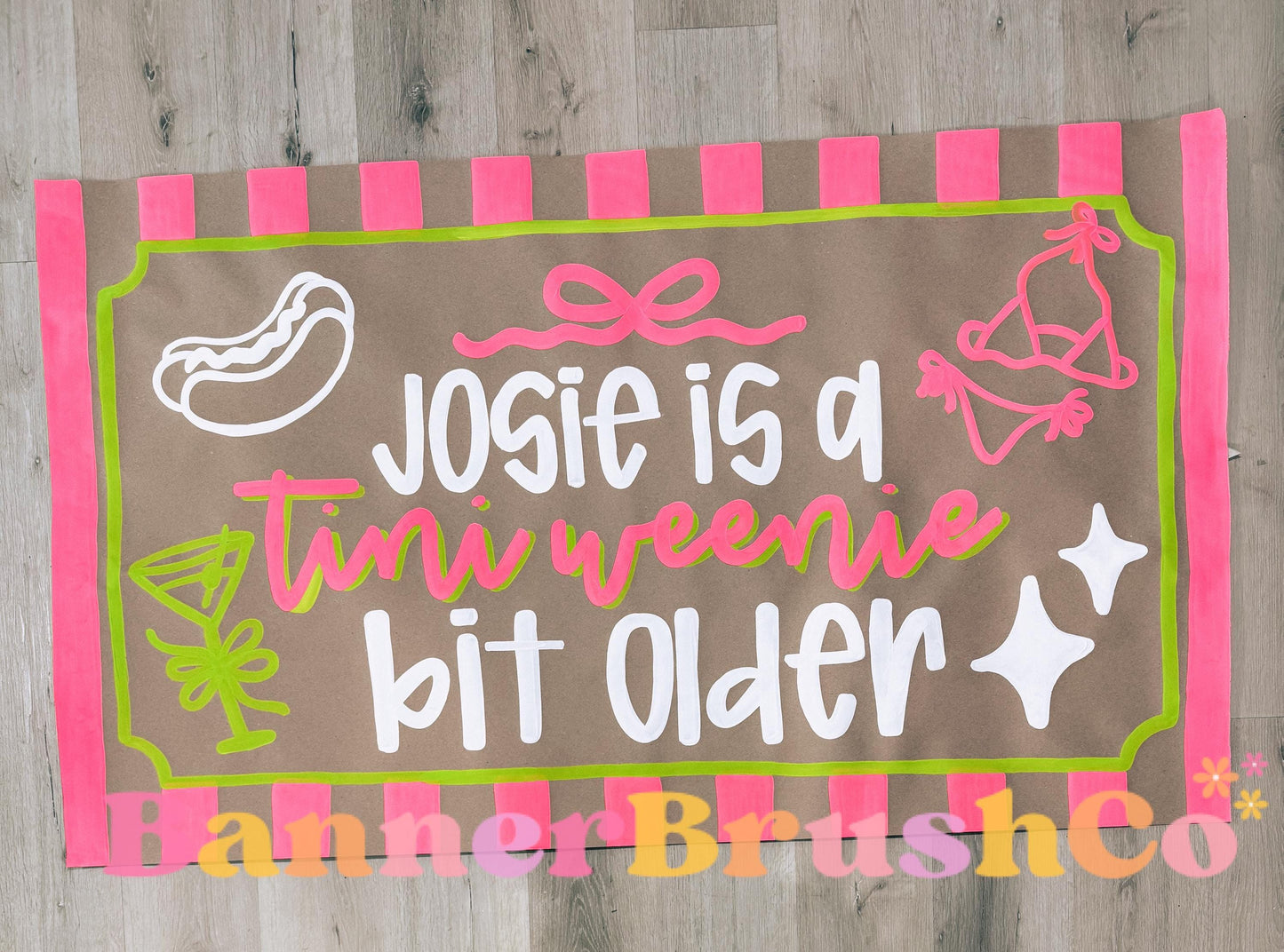 Tini weenie bit older  birthday Banner Template | Editable Canva Banner | 35x60 DIY Painted Sign |  Birthday Theme | Digital Download