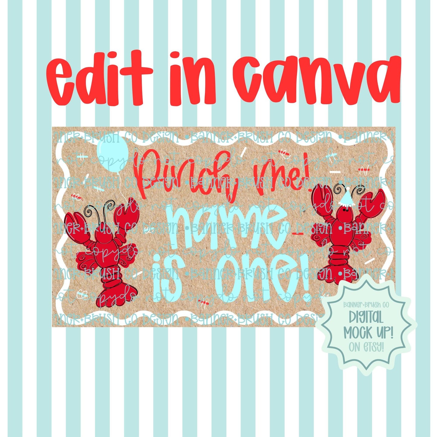 Pinch Me I’m One Crawfish Boil Birthday 35x60 DIY Painted Sign
