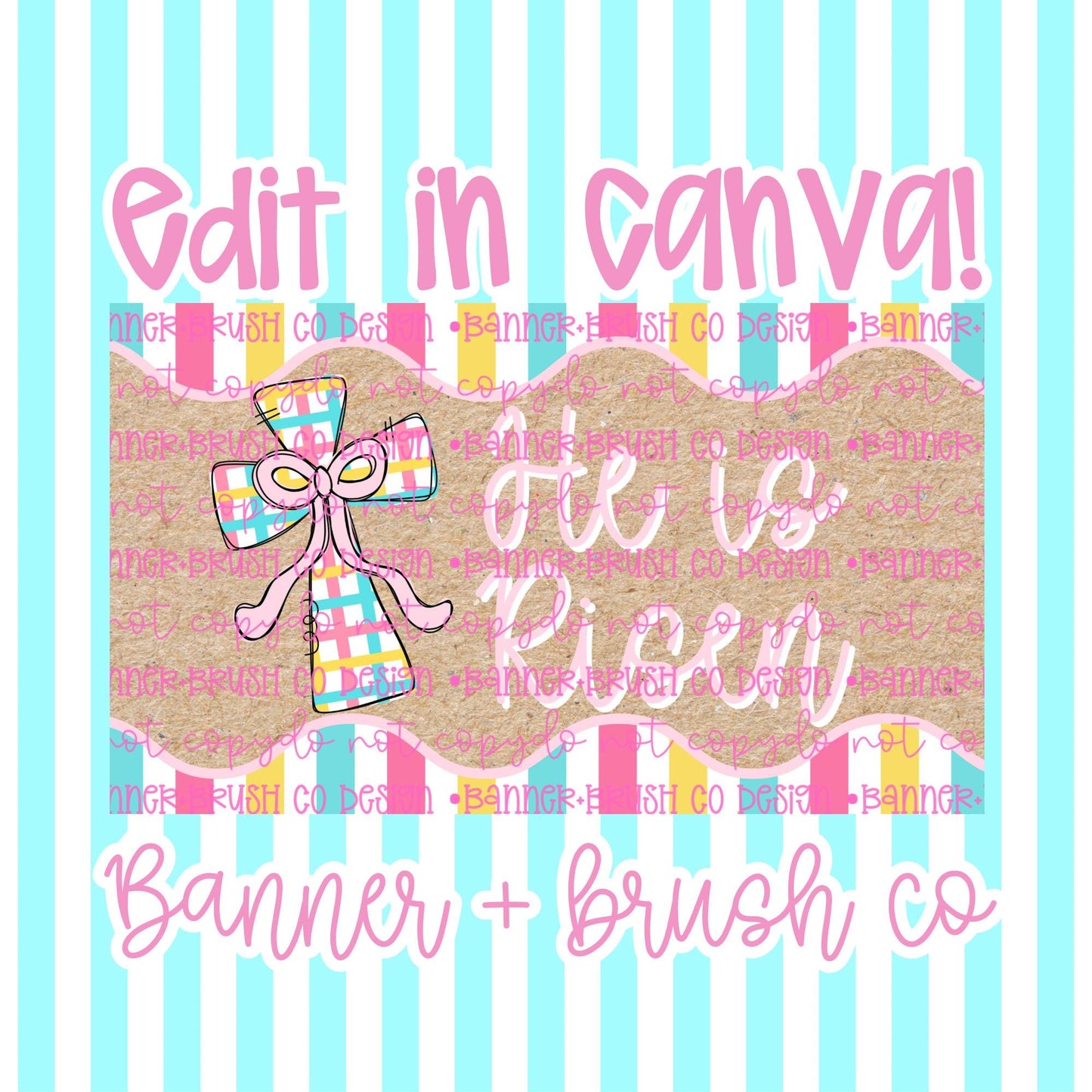 He Is Risen Pastel Banner Template 35x60
