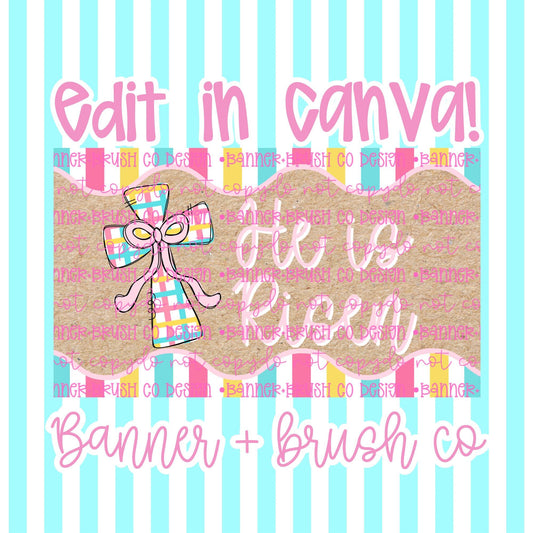 He Is Risen Pastel Banner Template 35x60