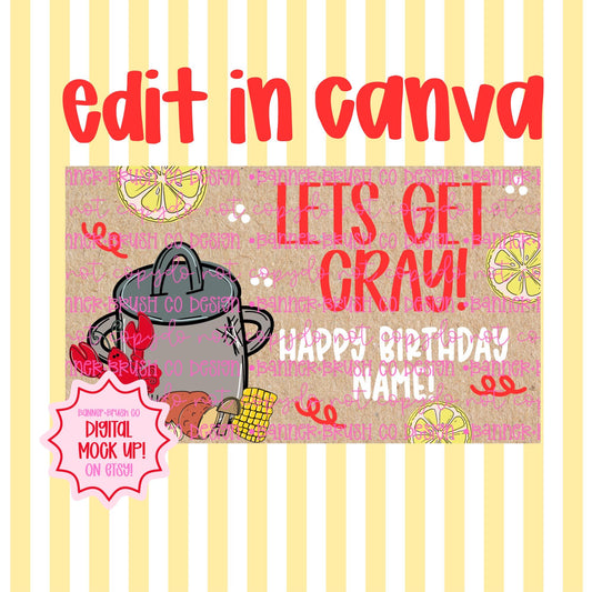 Lets Get Cray Crawfish Boil Birthday Banner 35x60 DIY Painted Sign