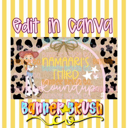 Jessie Roundup birthday Banner Template