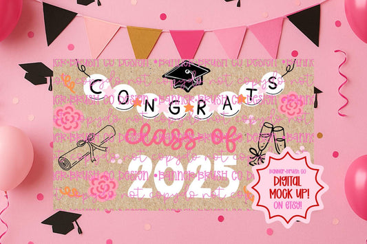 Graduation Banner Template | 35x60 DIY Painted Sign | TS girly  graduation