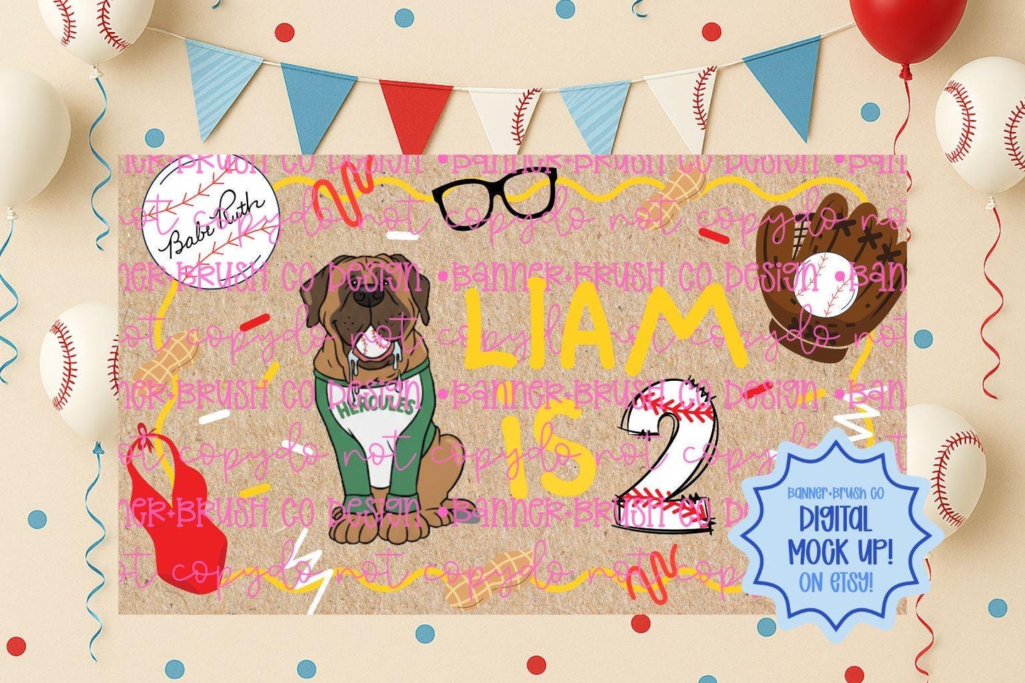 Sandlot baseball  birthday Banner Template | Editable Canva Banner | 35x60 DIY Painted Sign |  boys Birthday Theme | Digital Download