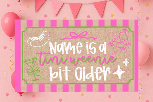 Tini weenie bit older  birthday Banner Template | Editable Canva Banner | 35x60 DIY Painted Sign |  Birthday Theme | Digital Download