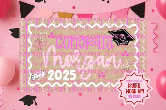 Graduation Banner Template Banner | 35x60 coquette
