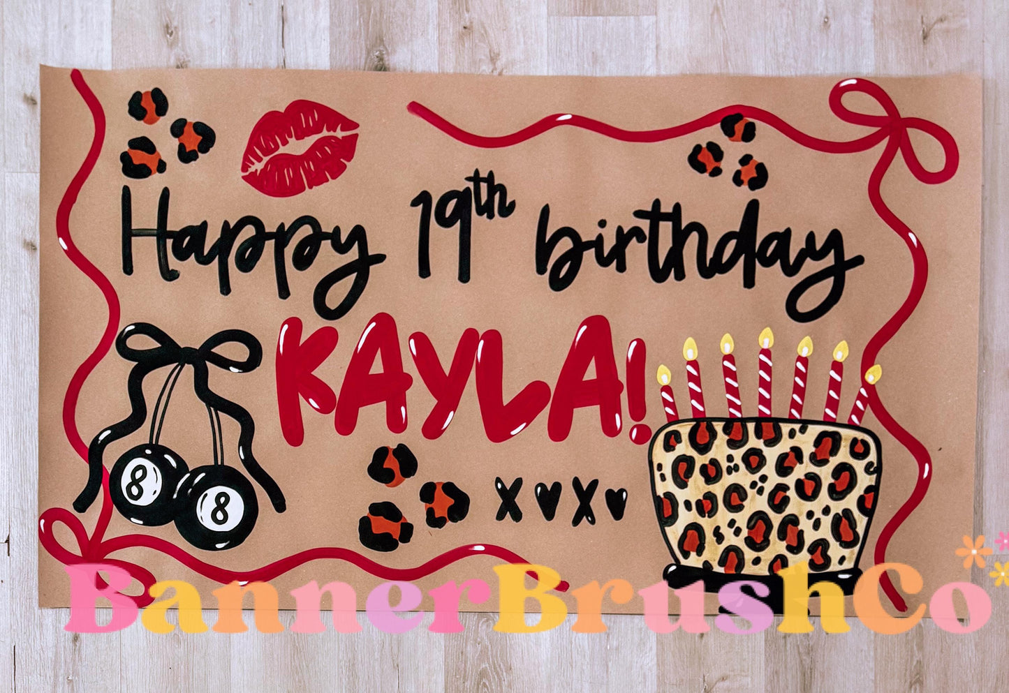 Cheetah  birthday Banner Template | Editable Canva Banner | 35x60 DIY Painted Sign |  trendy Birthday Theme | Digital Download