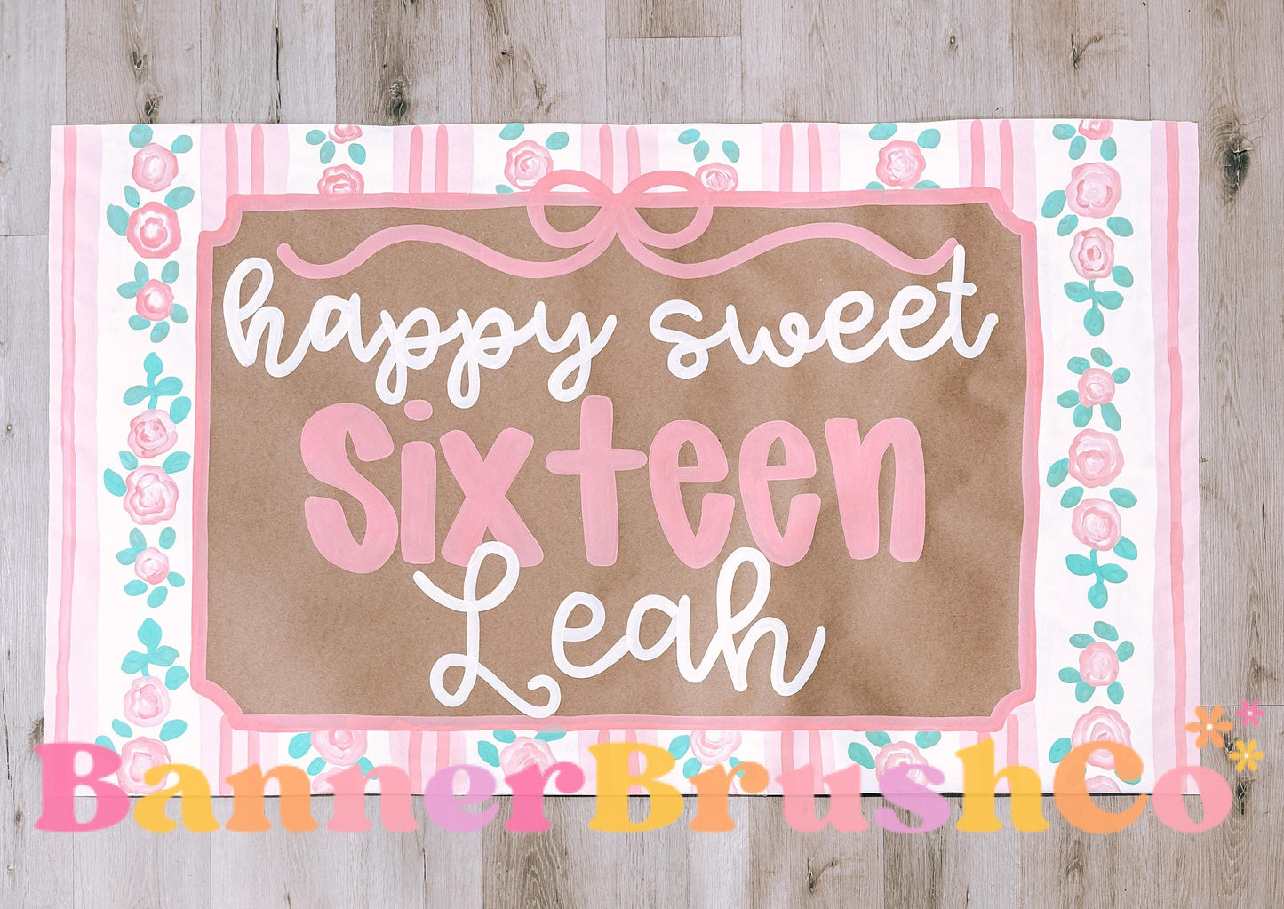 LoveShackFancy birthday Banner Template | Editable Canva Banner | 35x60 DIY Painted Sign |  coquette 16th Birthday Theme | Digital Download