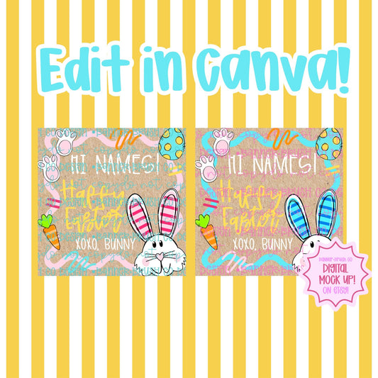 Easter Bunny Letter  Banner Template| 35x35