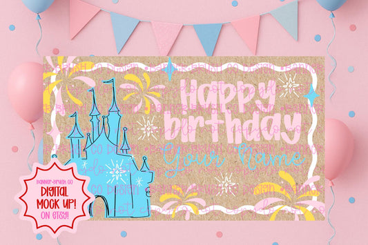 Magical princess birthday Banner Template | Editable Canva Banner | 35x60 DIY Painted Sign | castle Birthday Theme | Digital Download