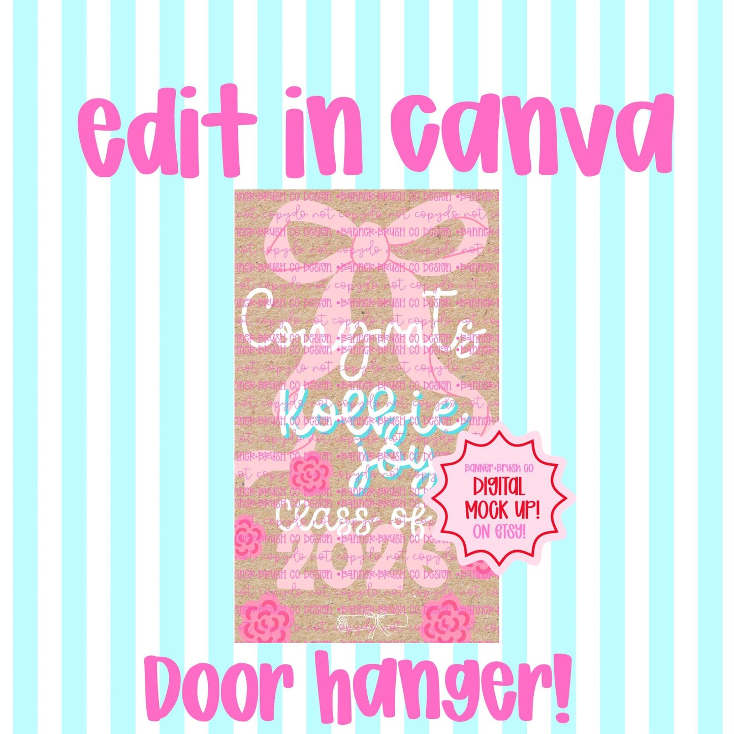 Graduation Banner Template | 35x60 girly  graduationTheme