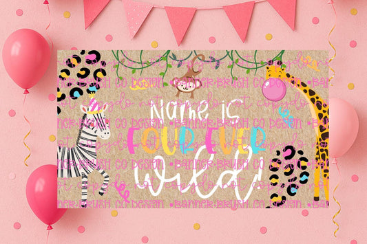 4 ever wild  birthday Banner Template | Editable Canva Banner | 35x60 DIY Painted Sign |  fourth Birthday animal Theme | Digital Download