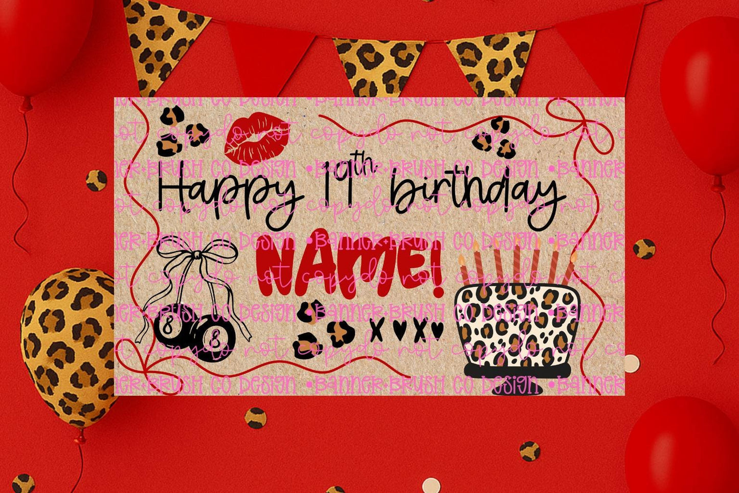 Cheetah  birthday Banner Template | Editable Canva Banner | 35x60 DIY Painted Sign |  trendy Birthday Theme | Digital Download