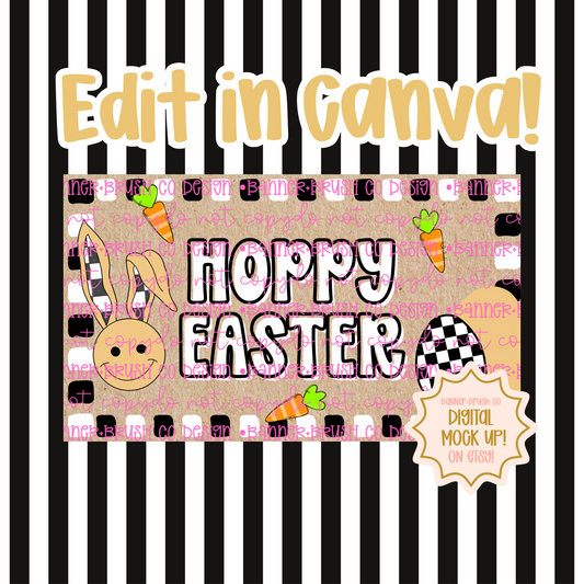 Easter Editable Banner Mockup | Canva | Hand-Painted Style Digital Mockup