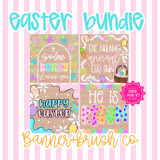 Easter mini  Banner Template bundle 35x35 Bunny