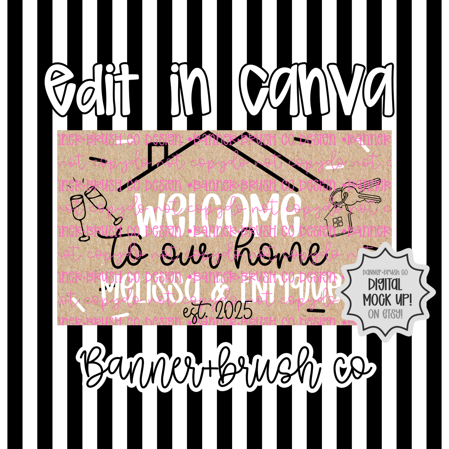 House Warming Party Banner Template | Editable Canva | 35x60