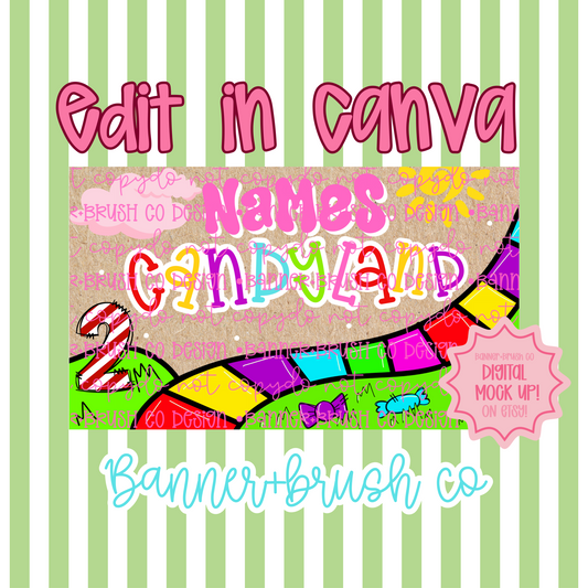 Candy land Banner Template | Editable Canva | 35x60