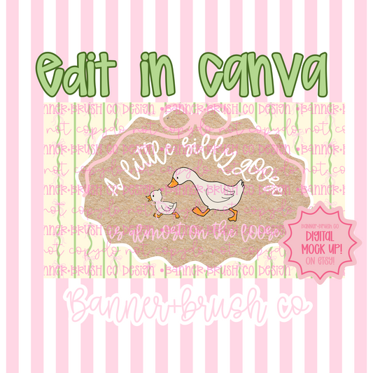 A silly Goose is on the LooseBanner Template | Editable Canva | 35x60 DIY Painted Sign | Theme | Digital Download