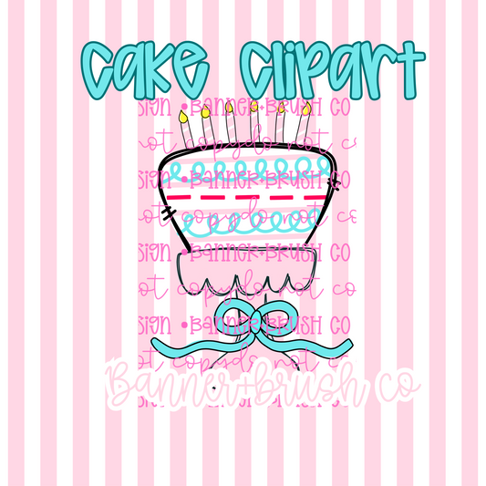 Pink & Blue Cake Clipart
