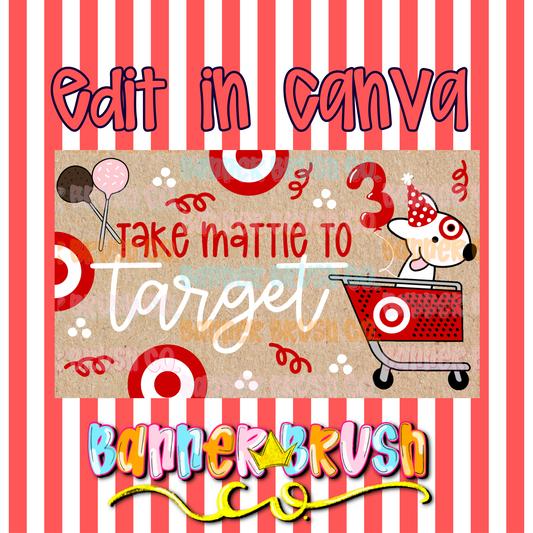 Red Store birthday Banner Template | Editable Canva Banner