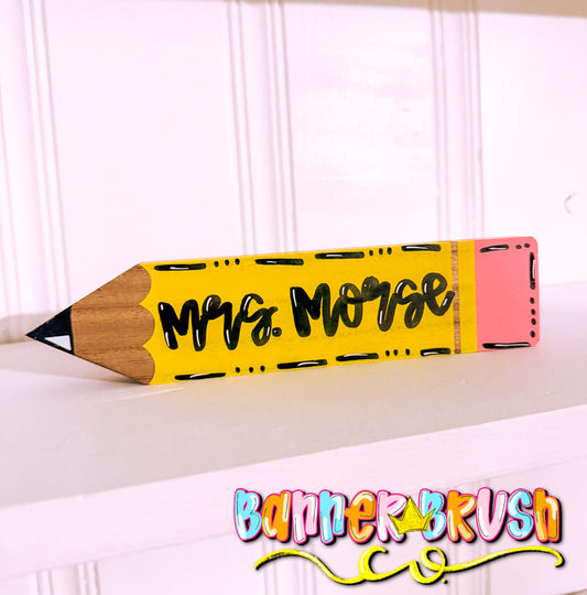 Personalized Wooden Pencil Desk Name Plate