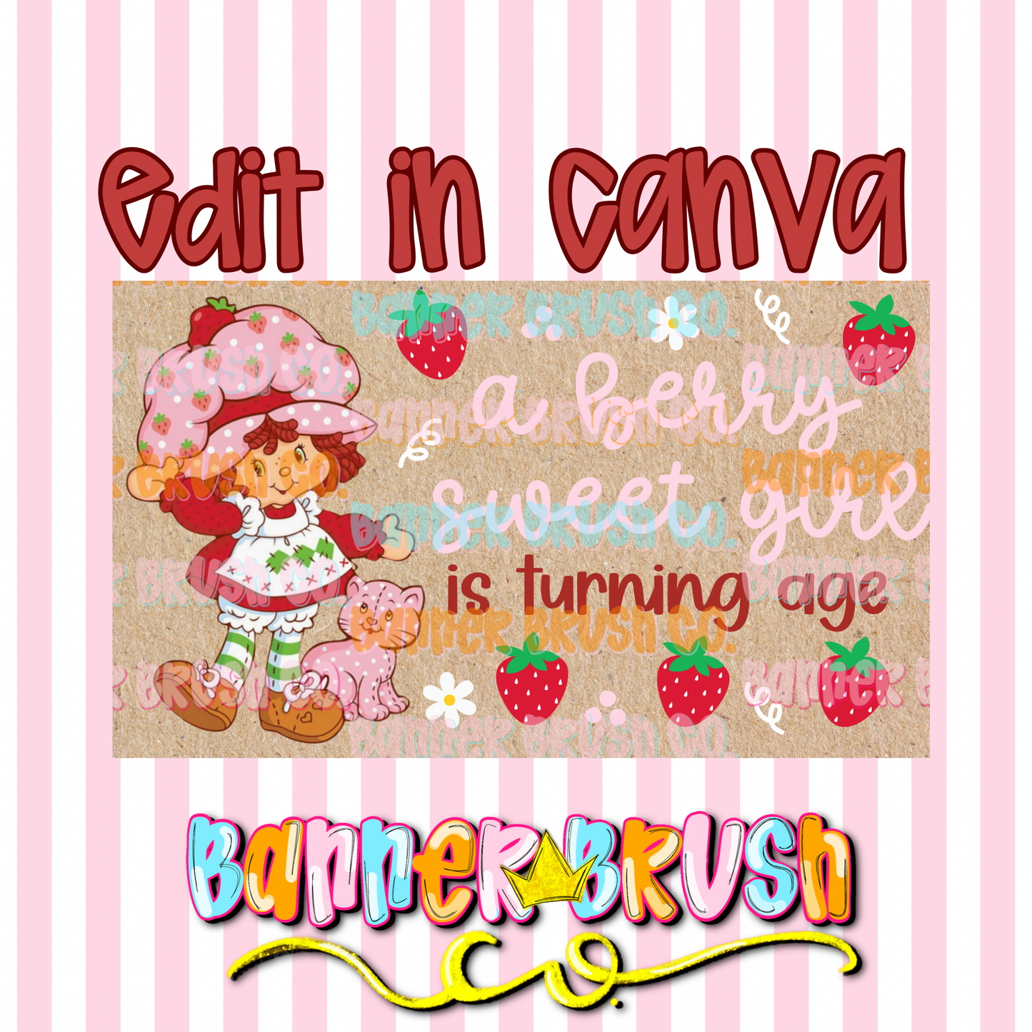 Strawberry Shortcake Banner Template 35x60