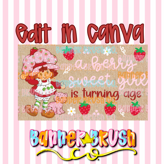 Strawberry Shortcake Banner Template 35x60
