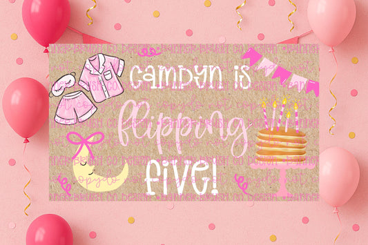 Pancakes and Pajamas birthday Banner Template | Editable Canva Banner | 35x60 DIY Painted Sign |   Birthday Theme | Digital Download