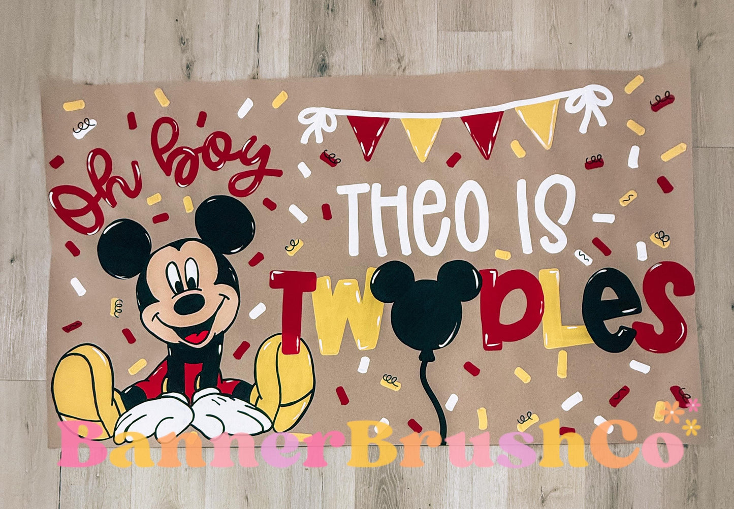 Twodles oh boy birthday Banner Template | Editable Canva Banner
