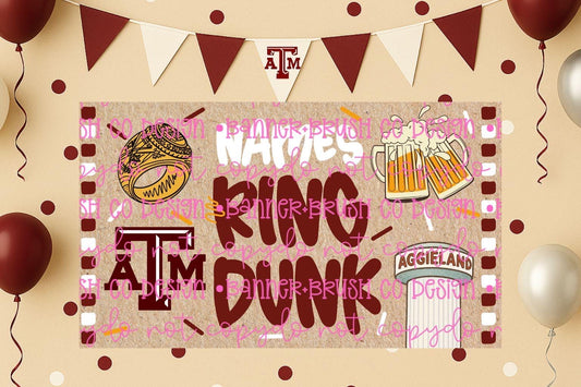 Aggie Ring Dunk Banner Template | Editable Canva Banner | 35x60 DIY Painted Sign |  TAMU A&M  Theme | Digital Download