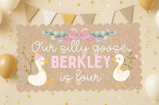 Silly goose birthday Banner Template | Editable Canva Banner | 35x60 DIY Painted Sign |  first Birthday Theme | Digital Download