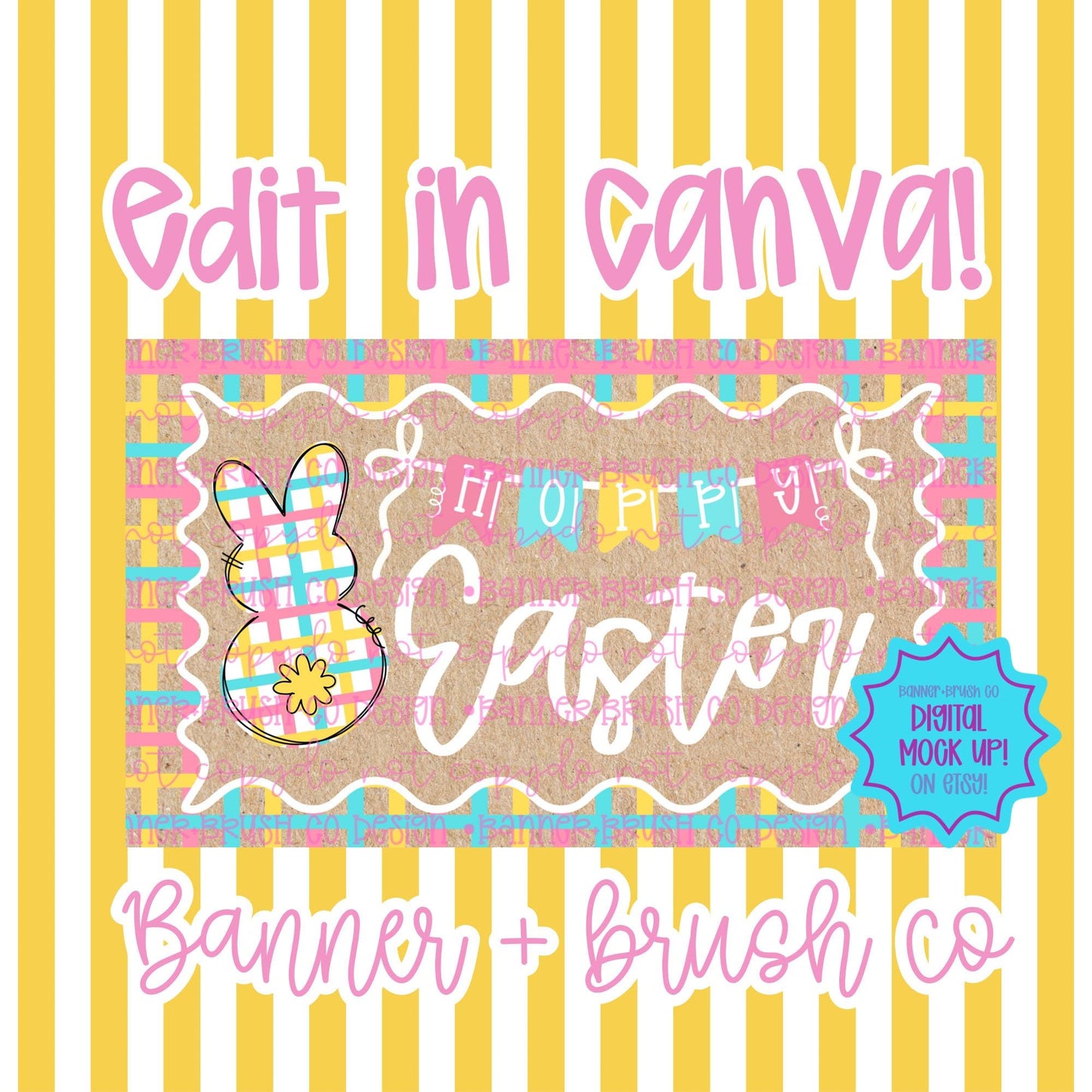 Hoppy Easter Pastel Banner Template 35x60