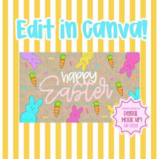 Happy Easter Pastel Peeps Banner Template| 35x60