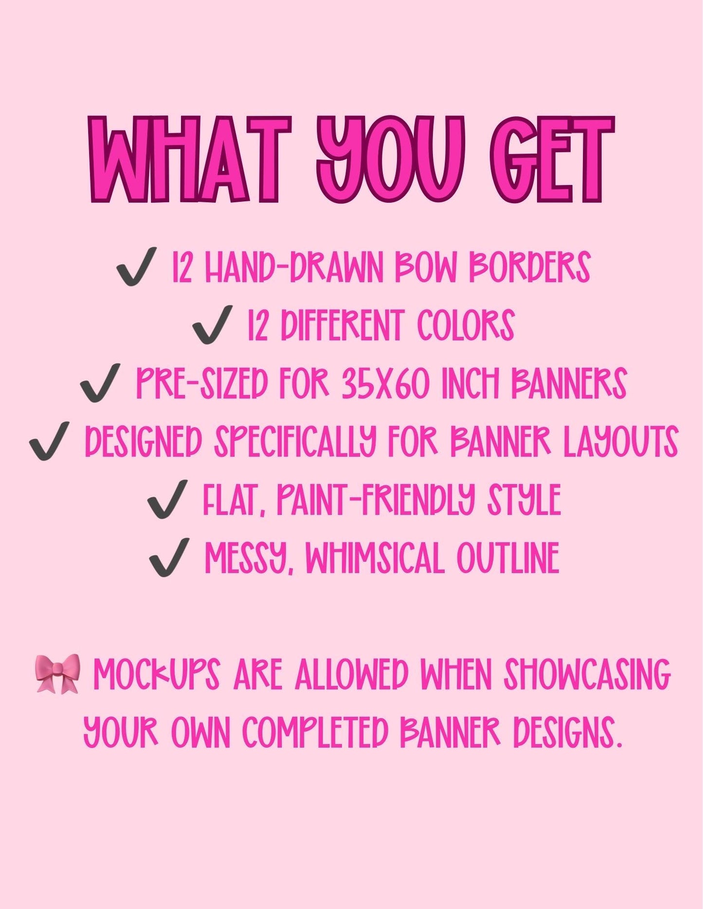 Bow Border Bundle | 12 Color Bow Borders | Canva Elements | Banner Borders | Hand-Drawn Whimsical Style